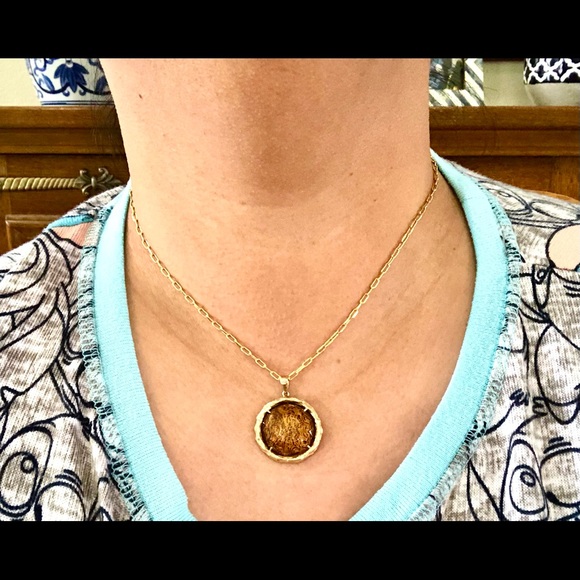 14k solid gold (not plated) orange quartz pendant - Picture 4 of 5